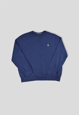 Vintage 90s Polo Ralph Lauren Sweatshirt in Navy Blue