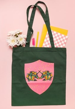 Unicorn Crest Forest Green Tote Bag