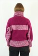 HANDMADE WOOL SWEATER PULLOVER JUMPER KNITTED TURTLE NECK