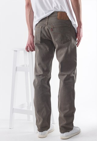 VINTAGE LEVIS DENIM PANTS TROUSERS 90S GREEN KHAKI