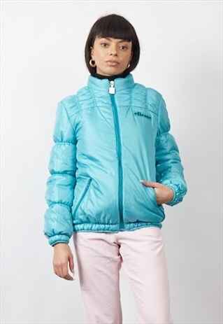 VINTAGE 90'S ELLESSE BRIGHT BLUE PADDED JACKET
