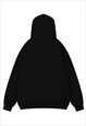 WARNING HOODIE INVALID SLOGAN PULLOVER RAVER TOP IN BLACK