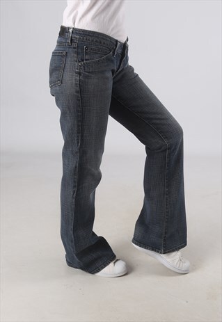 VINTAGE LEVIS 551 DENIM JEANS FLARED LEG UK 12 (KUBS)