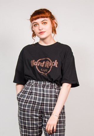 90'S VINTAGE BLACK HARD ROCK CAFE OSLO T-SHIRT