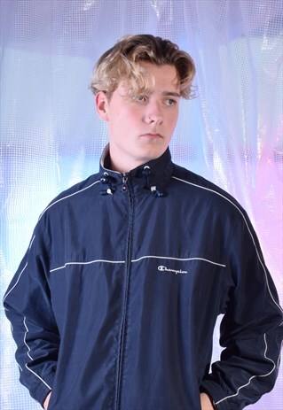 VINTAGE CHAMPION NAVY TRACK JACKET