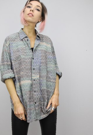 VINTAGE 80S/90S OVERSIZED PATTERNED SHIRT