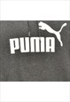 VINTAGE BLACK PUMA PRINTED HOODIE - L