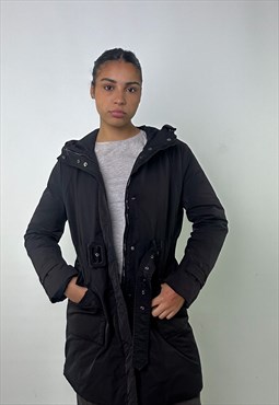 Black 00s Moncler Embroidered Puffer Jacket Coat