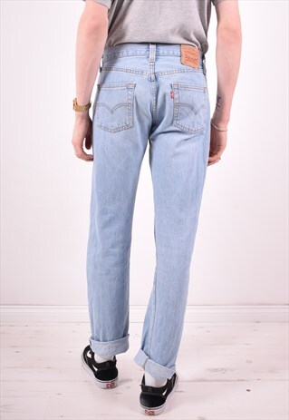 LEVI'S 501 MENS VINTAGE JEANS W30 L34 BLUE 90S
