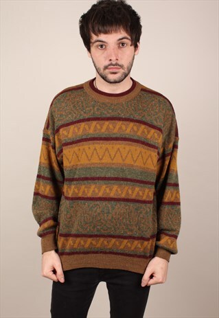 VINTAGE PATTERNED KNITTED JUMPER ASM1666