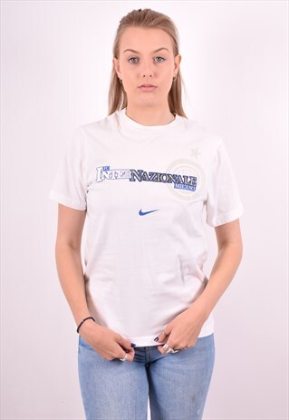NIKE WOMENS VINTAGE T-SHIRT TOP SMALL WHITE 90S