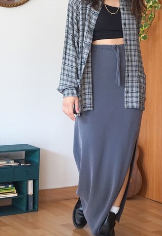 VINTAGE 90S GREY LONG SKIRT