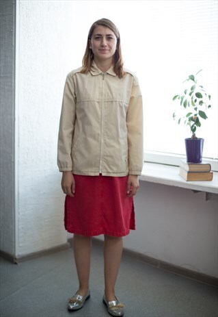VINTAGE 90'S CREAM ZIP UP JACKET