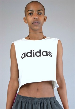 VINTAGE 90'S ADIDAS RAW EDGE CROPPED VEST