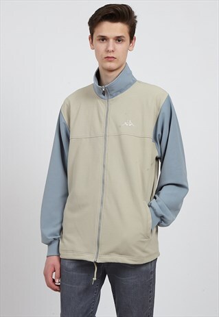 VINTAGE BEIGE GREY KAPPA ZIP TRACK JACKET