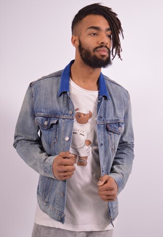 LEVI'S MENS VINTAGE DENIM JACKET LARGE BLUE 90S