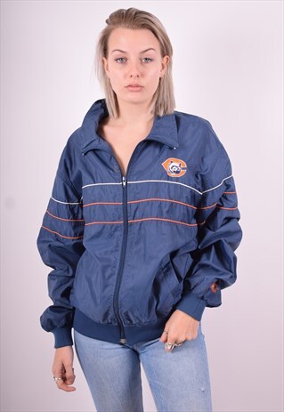 STARTER WOMENS VINTAGE TRACKSUIT TOP JACKET LARGE NAVY BLUE