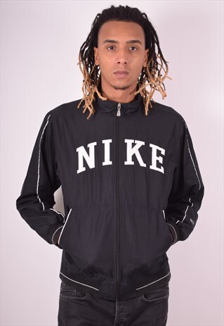 NIKE MENS VINTAGE JACKET LARGE BLACK 90S