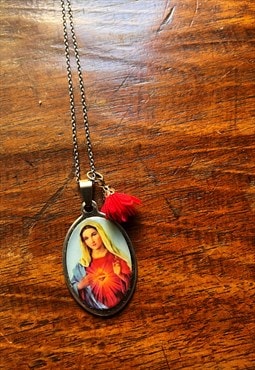 Vintage 00s Grunge Necklace Virgin Mary pendent