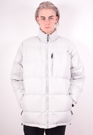 NIKE MENS VINTAGE PADDED JACKET LARGE GREY 90S
