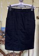 VINTAGE MIDI BLACK DENIM SKIRT, JEAN SKIRT