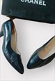 Authentic Vintage 1990s Chanel Black Mid Heel Shoes