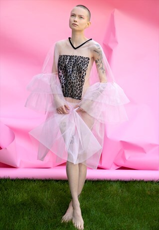 TULLE TUNIC IN PINK, MAXI TUNIC, COVER UP