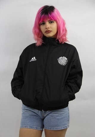 VINTAGE ADIDAS BLACK BOMBER SPORTS JACKET
