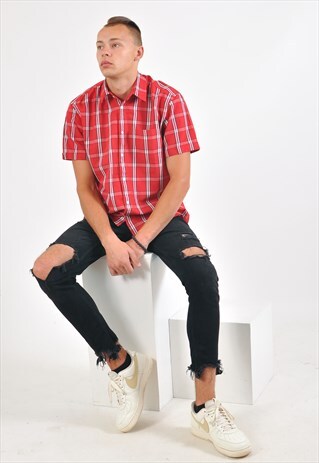 VINTAGE 90'S SHORT SLEEVE CHECKED SHIRT
