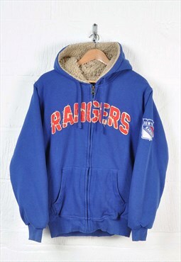 Vintage NFL New York Giants Hoodie Sherpa Lined Sweatshirt L