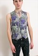 VINTAGE 80S SUIT VEST MENS GILET BUTTON UP 
