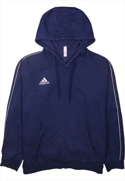 Vintage 90's Adidas Hoodie Drawstring Pockets Pullover Navy