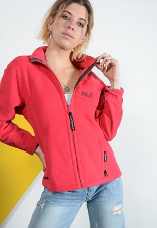 VINTAGE JACK WOLFSKIN FLEECE WITH LOGO IN PINK