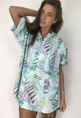 PATTERNED OVERSIZED RETRO VINTAGE UNISEX FESTIVAL SHIRT