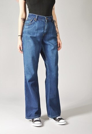 VINTAGE LEVI'S 515 BOOT CUT JEANS DARK BLUE