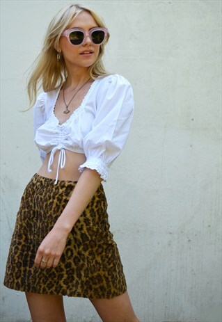 VINTAGE 70S WHITE BANDEAU SUMMER BOHO CROP TOP