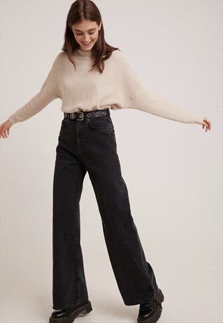 PALAZZO JEANS - CHARCOAL GREY