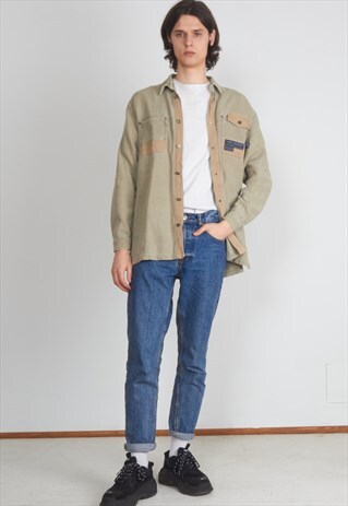 VINTAGE BROWN CAMEL LONG SLEEVE SHIRT