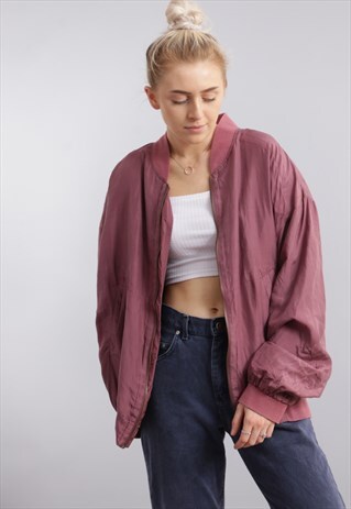 VINTAGE OVERSIZED SILK BOMBER JACKET Z208