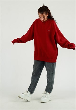 VINTAGE Y2K NIKE SWOOSH SMALL LOGO OVERSIZED SWEATSHIRT