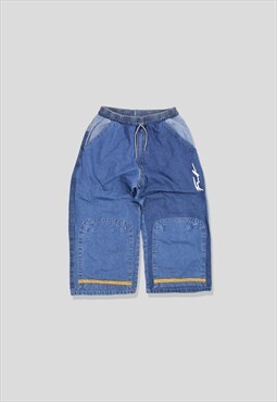 Vintage 90s FUBU Embroidered Denim Shorts in Blue