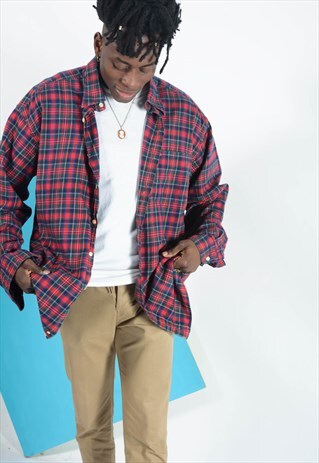 VINTAGE TOMMY HILFIGER CHECKED SHIRT.