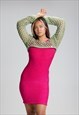 Laddered Knit Elastic Dress