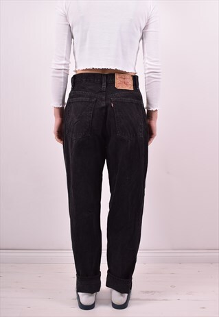 LEVI'S 550 WOMENS VINTAGE JEANS W30 L30 BLACK 90'S