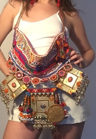 VINTAGE BADEAD AFGHAN 1970S HIPPY NECKLACE