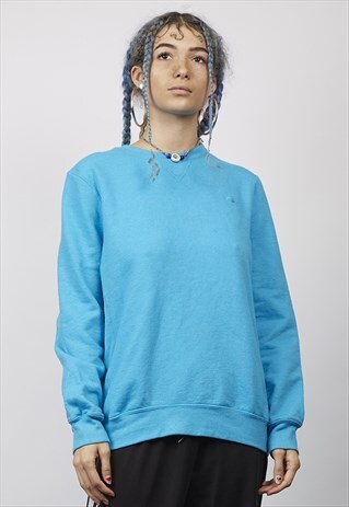 VINTAGE 90'S CHAMPION TURQUOISE LOGO SWEATER