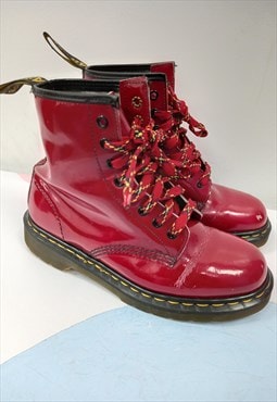 Vintage Boots Cherry Red Patent Leather 