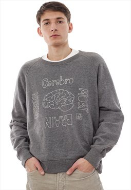 UNDERCOVER Cerebro Brain Sweatshirt Crew Neck Grey