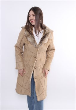 Vintage penny lane coat, 90s faux fur jacket, retro style 