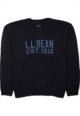 Vintage 90's L.L.Bean Sweatshirt Spellout Crew Neck Navy